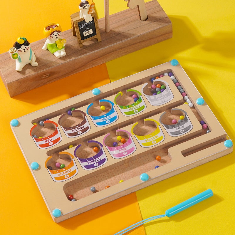 Magnetic Digital Bead Maze Toy For Young Kidsren To Use Pen To Absorb Iron, Early Education, Puzzle, Logical Thinking Training Game - Image 4